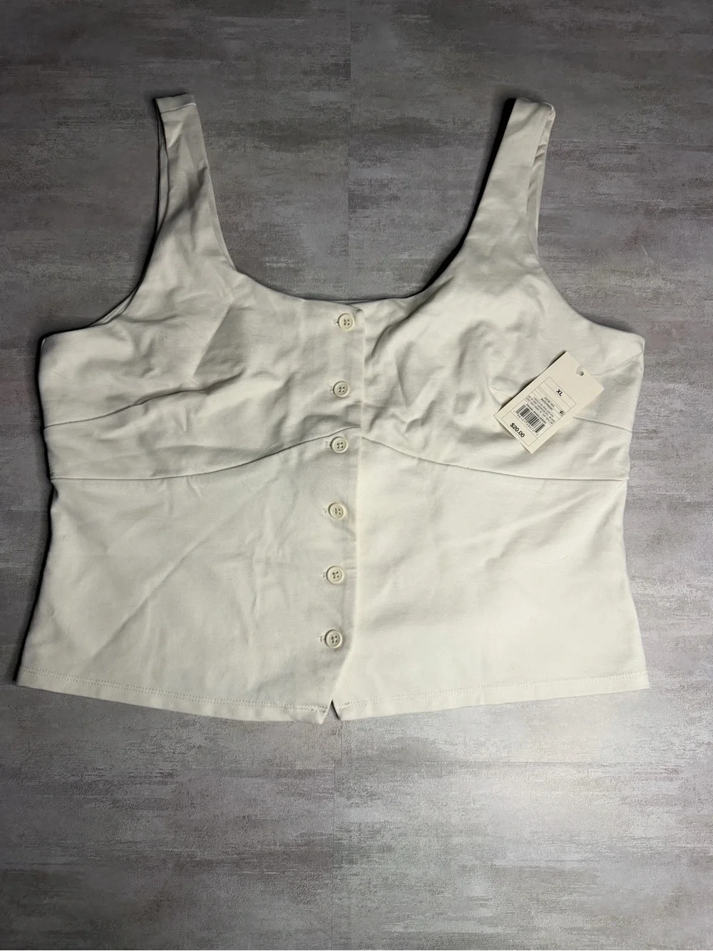 Target Cream Button-Front Cropped Camisole